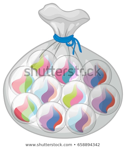 Foto stock: Bag Of Colorful Marbles