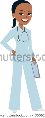 Stock photo: Avatar Portrait Of A Retro Nurse