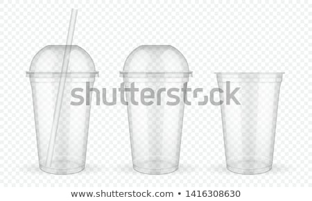 Stockfoto: Disposable Plastic Cup With Straw