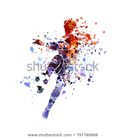 Zdjęcia stock: Abstract Soccer Football Watercolor Banner