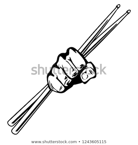 ストックフォト: Drum Sticks Fist Punch Vector Illustration