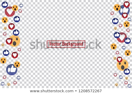 Stock foto: Like And Heart Background Social Nets Blue Thumb Up Like And Red Heart Web Buttons Vector