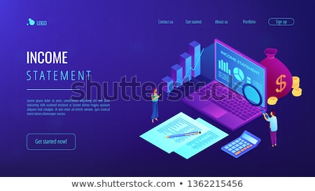 Stock photo: Income Statement Isometric 3d Landing Page
