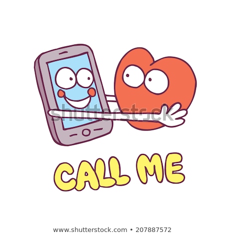 Stock photo: Mobile Love Cartoon