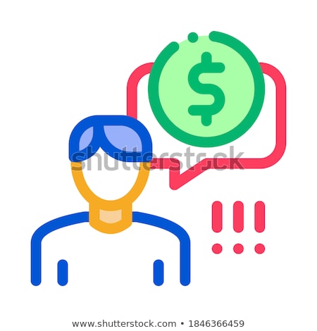 Stock photo: Man Persistently Waiting For Salary Icon Vector Outline Illustration