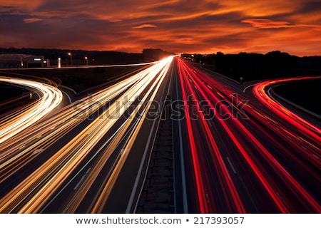 Stock fotó: Blurred Lights On Highway At Night