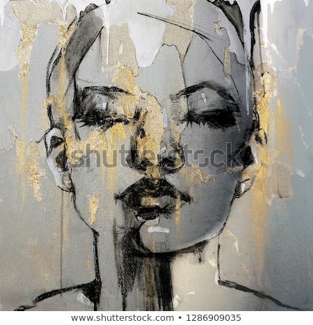 [[stock_photo]]: Portrait Of A Woman Painting