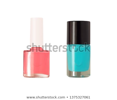 Stockfoto: Blue Nail Polish Isolated On White Background