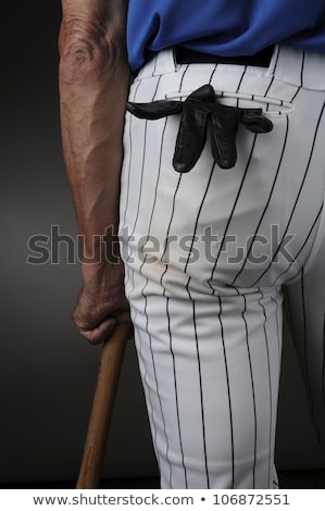 ストックフォト: Ripped Man With Baseball Bat On White