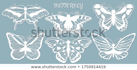 Butterfly Stencil Vector Illustration Stock Illustration