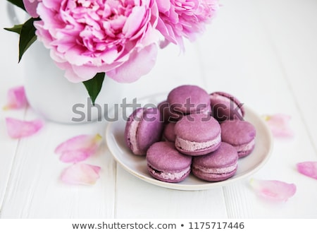 Macarons On A White Plate Foto stock © almaje