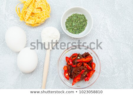 Foto stock: White Eggplants With Fresh Rosemary And Olive Oil