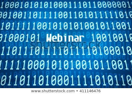 Foto d'archivio: Binary Code With The Word Webinar In The Center