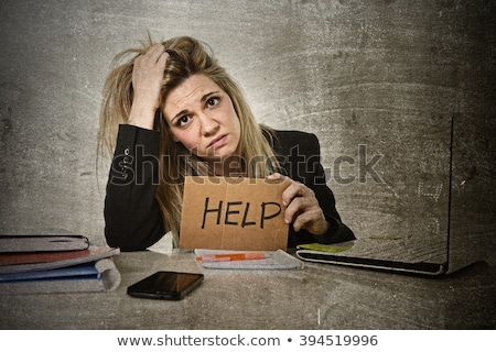 Foto stock: Stress Frustration Pulling Hair Out