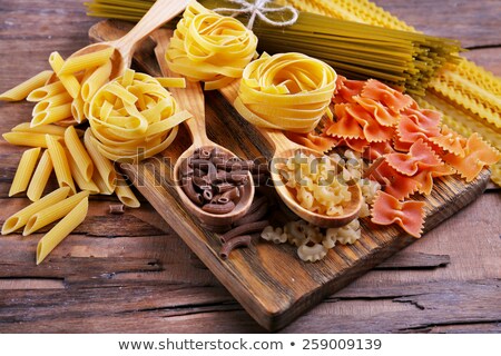 Foto d'archivio: Pasta Background Assortment Of Different Kinds Italian Macaroni Closeup