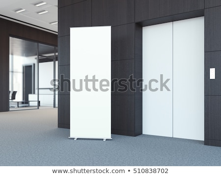 Stock photo: Roll Up Bunner In The Office Lobby 3d Rendering