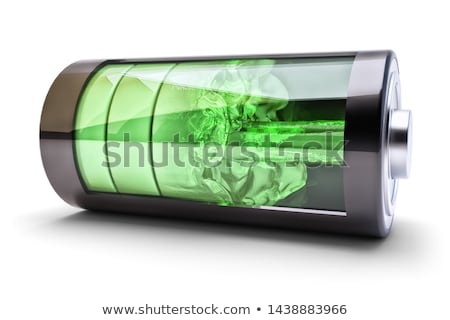 Stock fotó: Battery With Green Indicator 3d Rendering