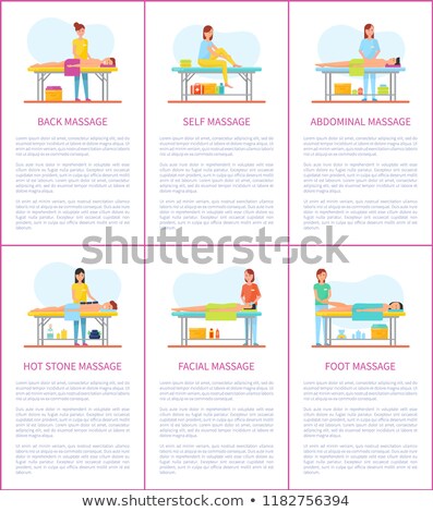 Stockfoto: Facial And Abdominal Belly Massage Poster Vector