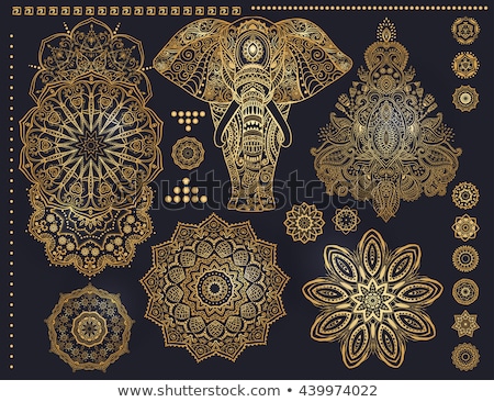Stockfoto: Lotus Flower Vector Design Set Yoga Or Zen Decorative Background - Boho Style