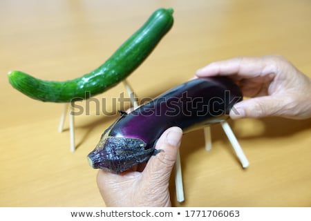 Stok fotoğraf: Cucumber Of Japanese Bon Festival With A Ghost
