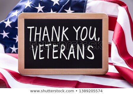 Stock fotó: Thank You Veterans Text Written On Slate