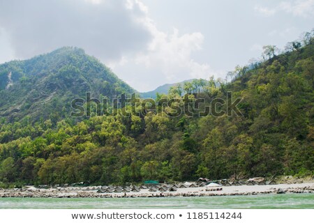 Foto stock: Extreme Sports Bungee Jumping And Rafting In Boat