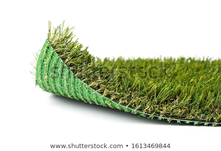 Stock photo: Flipped Up Section Of Artificial Turf Grass On White Background