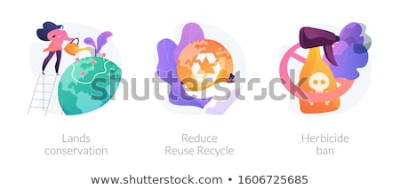 Foto stock: Plants Growing Nature Protection Natural Fertilizers Use Vector Concept Metaphors