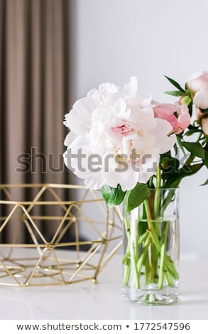 [[stock_photo]]: Chic Bouquet Of Peony Flowers In Vase As Home Decor Idea Luxury Interior Design And Decoration