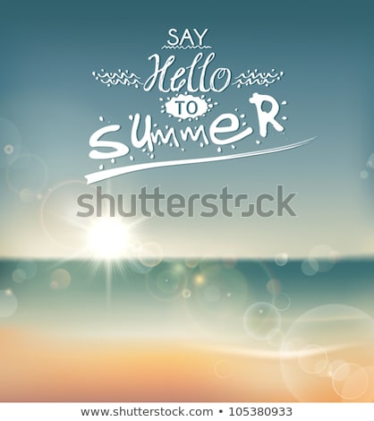 Stock foto: Say Hello Beach And Message Concept