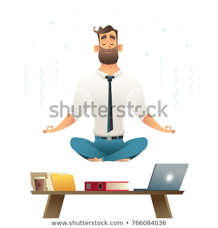 Stock photo: Businessman In Lotus Position On A Cloud