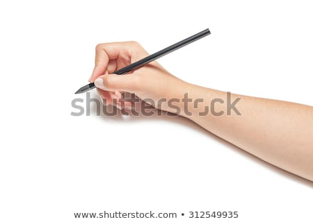 [[stock_photo]]: Human Hand Drawing With Pencil On Empty Paper Template