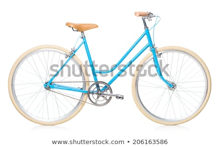 Stock photo: Stylish Blue Bicycle Isolated On White