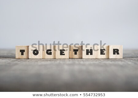 Foto stock: Human Hands Building The Word Idea