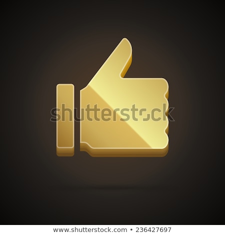 Stock photo: Thumbs Up Golden Vector Icon Design