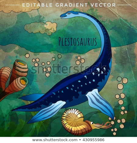 ストックフォト: Dinosaur In The Habitat Illustration Of Plesiosaur