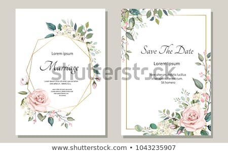 Stock fotó: Greeting Card With Flowers