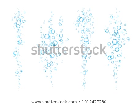 Zdjęcia stock: Water Bubbles Floating On Blue Background