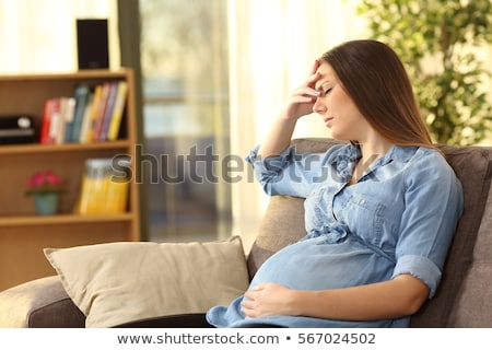 [[stock_photo]]: Sad Pregnant Woman With Painful Feelings