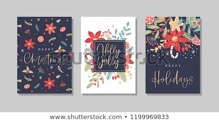 Stock fotó: Vintage Handdrawn Vector Christmas Card