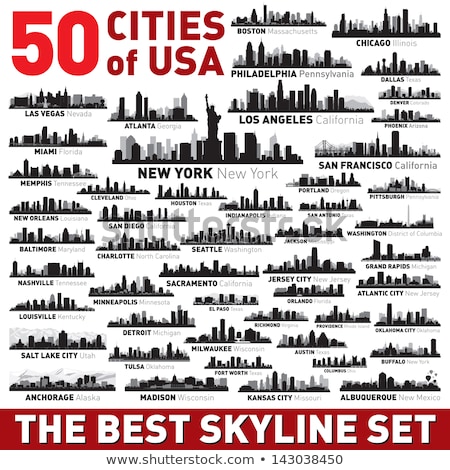 Stok fotoğraf: Indianapolis City Skyline Silhouette Background