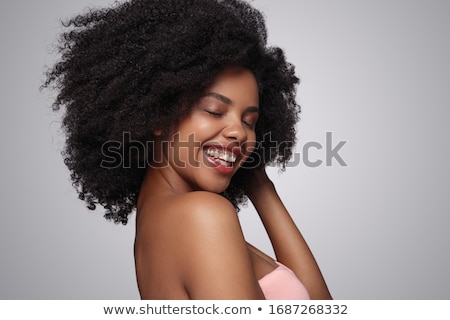 Stockfoto: Delighted Young Afro American Woman