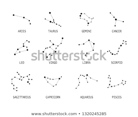 ストックフォト: Black Line Art Of Aries Zodiac Sign