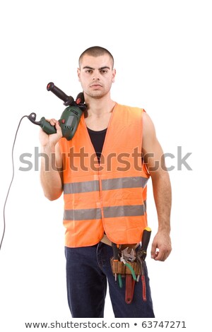 Young Man Whit Drillmachine Zdjęcia stock © grafvision