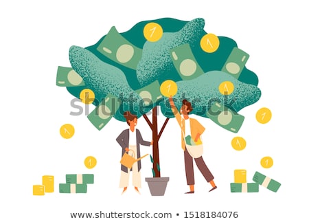 Stock fotó: Businesswoman With Earnings And Businessman