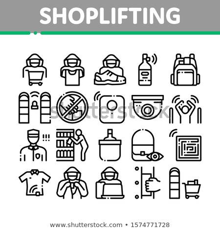 Stock photo: Shoplifting Collection Elements Icons Set Vector