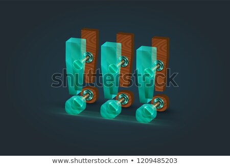 Stockfoto: High Detailed Wood And Glass Exclamation Mark Characters Vector