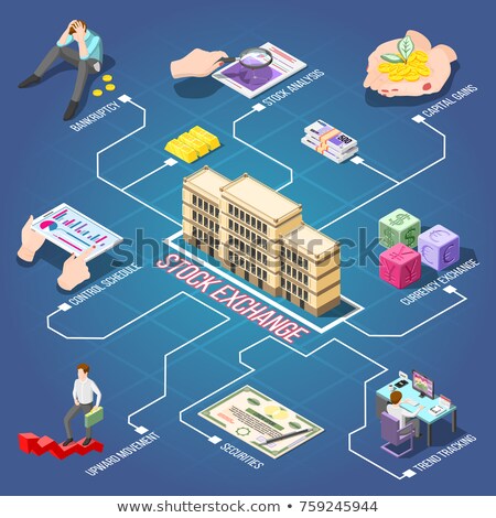 Stock fotó: Bankruptcy Business Isometric Icons Set Vector