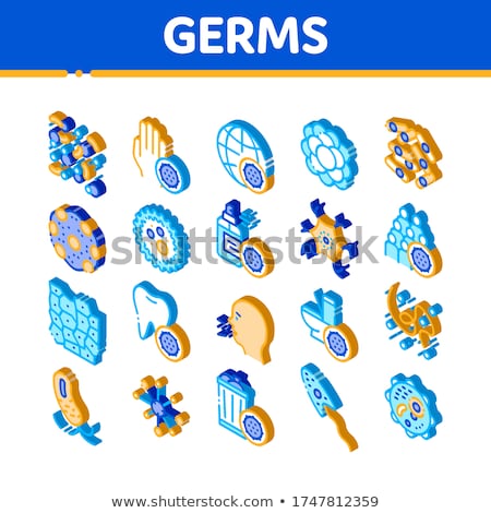 Stockfoto: Bacteria Germ And Tooth Isometric Icon Vector Illustration