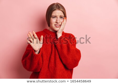 Сток-фото: Photo Of Displeased Blonde Woman Making Stop Gesture At Camera